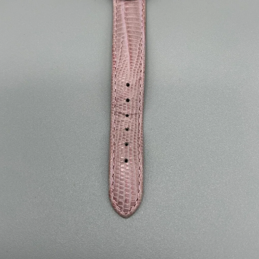 Pedre Womens Dress Watch 25mm Pink MOP Oval Silver Tone Leather New Battery